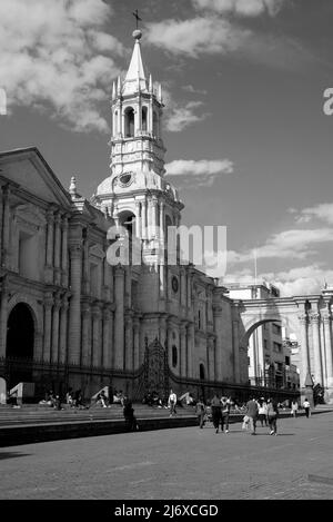 Cattedrale Plaz De Armas Arequipa Foto Stock