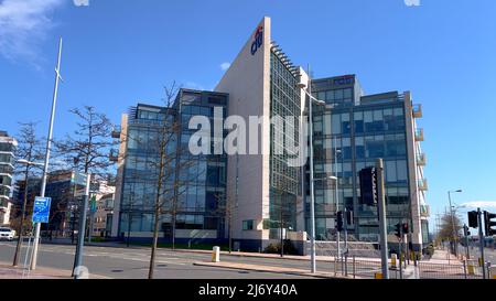 Citibank Building Belfast nel quartiere Titanbic - BELFAST, Regno Unito - 25 APRILE 2022 Foto Stock