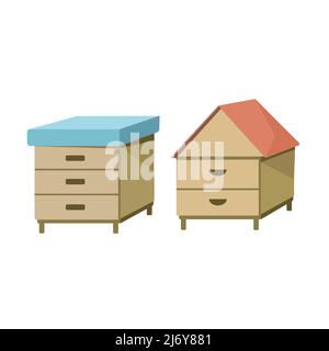 Due uomini fatto alveare isolato su sfondo bianco. Illustrazione della clip art. Illustrazione Vettoriale