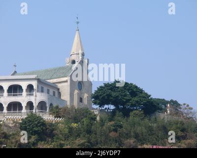 Vista soleggiata della Chiesa di nostra Signora di Penha a Macao, Cina Foto Stock