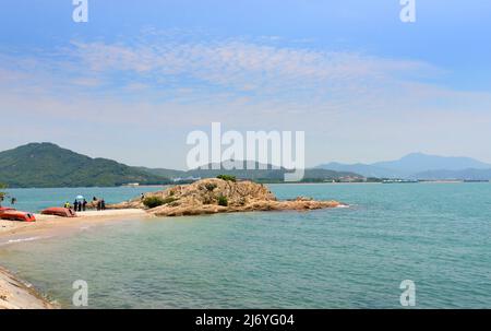 Tai Lei Mini-Spiaggia. Peng Chau, Hong Kong. Foto Stock
