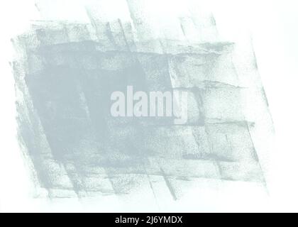 il rullo di vernice acrilica grigia pennellata sulla parete bianca Foto Stock