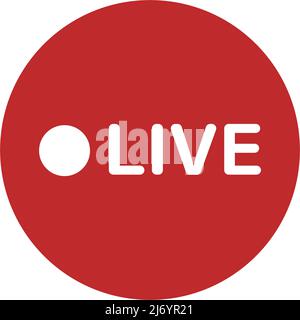 Icone live. Una trasmissione live o un webcast live. Vettori modificabili. Illustrazione Vettoriale