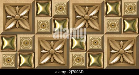 3D Marocchino piastrelle design, Stampa in Ceramic Industries bel set di piastrelle in stile tradizionale nel design di arredamento per la cucina interna piastrelle. Foto Stock
