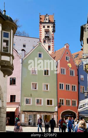 Germania Baviera strada Romantica. Gli edifici storici di Fussen. Foto Stock