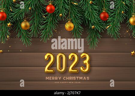 Cartello di Capodanno 2023. Illustrazione Vettoriale