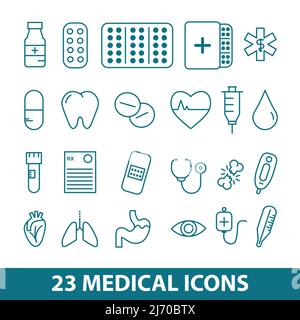 Set di icone di medico Illustrazione Vettoriale