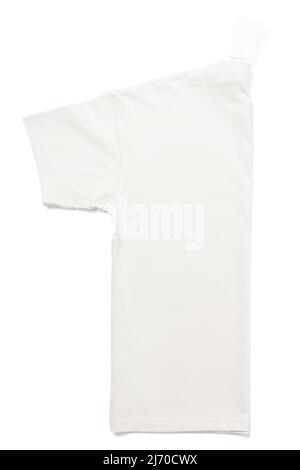 T-shirt bianca isolata su sfondo bianco per il design Foto Stock