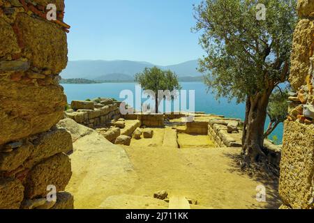 BAFA Golu, Lago Golu, e l'antica città di Heraklia, Mugla, Turchia Foto Stock