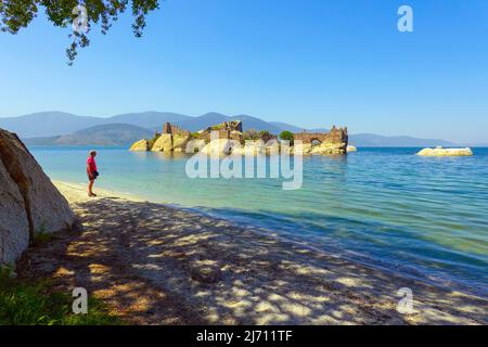 BAFA Golu, Lago Golu, e l'antica città di Heraklia, Mugla, Turchia Foto Stock