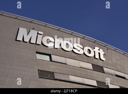 Microsoft Modern building Detail, Praga Repubblica Ceca. Foto Stock