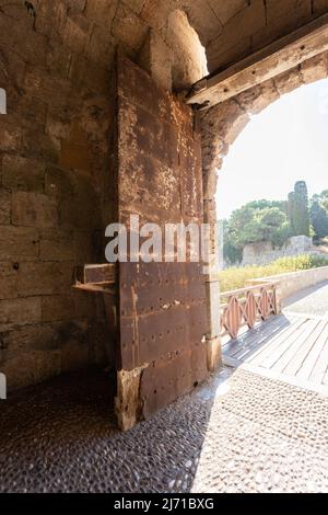 Porta di Amboise nella fortezza di Rodi, Grecia Foto Stock