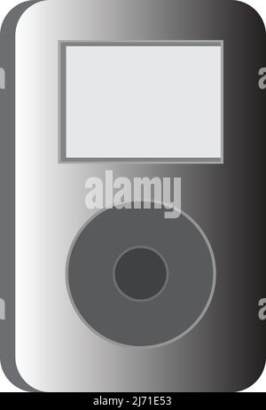 il lettore musicale di un'icona con sfondo bianco Illustrazione Vettoriale
