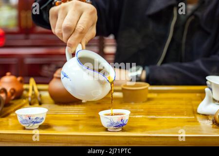 Il tè cinese della cultura Foto Stock