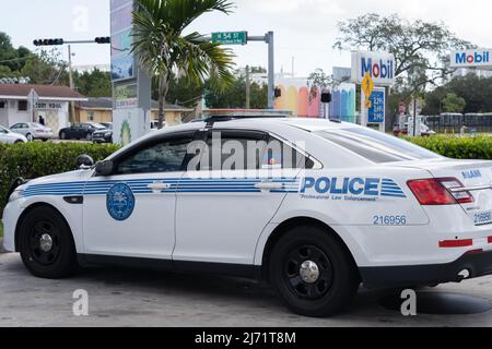 Un'auto della polizia a Miami, Florida, Stati Uniti. Foto Stock