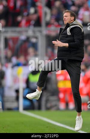 Allenatore Julian Nagelsmann FC Bayern Muenchen FCB, Torjubel, Allianz Arena, Muenchen, Bayern, Germania Foto Stock