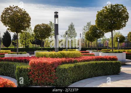 Giardino francese in un parco Galitskogo, Krasnodar, Russia Foto Stock