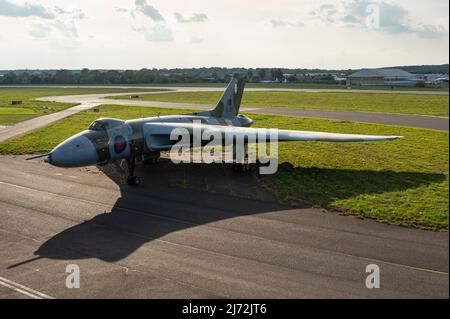 L'iconico bombardiere strategico Avro Vulcan della Royal Air Force. Foto Stock