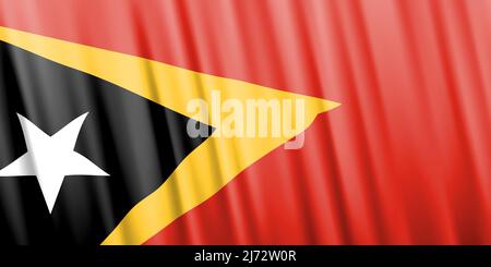 Bandiera a vettore ondulato di Timor orientale Illustrazione Vettoriale