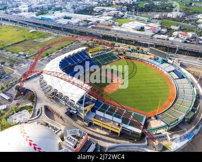 Taichung City, Taiwan - 10 aprile 2022 : Stadio Intercontinentale di baseball di Taichung. Uno stadio di baseball nel quartiere di Beitun. Foto Stock