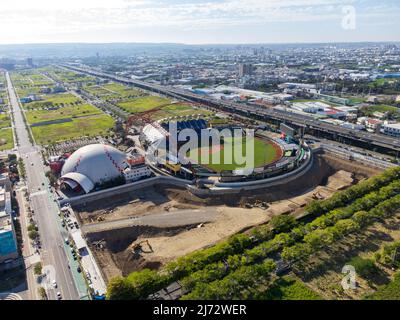 Taichung City, Taiwan - 10 aprile 2022 : Stadio Intercontinentale di baseball di Taichung. Uno stadio di baseball nel quartiere di Beitun. Foto Stock
