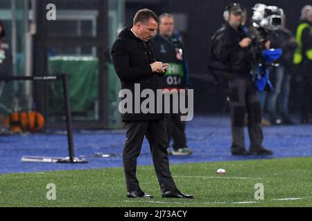 0Stadio Olimpico, Roma, Italia; 5th maggio 2022; Semifinali Europa Conference League Football Roma / Leicester City: Leicester City trainer Brendan Rogers Foto Stock