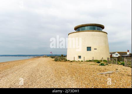 Martello Tower a Pevensey Bay, East Sussex Inghilterra Foto Stock