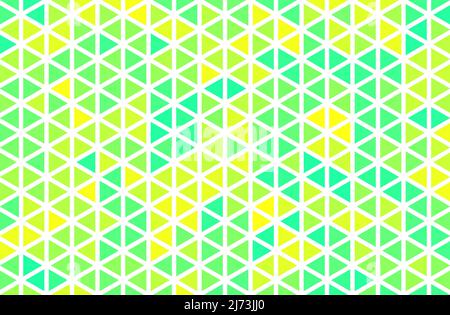 forma triangolare astratta verde giallo, motivo geometrico sfondo texture, illustrazione sfumatura, line art Foto Stock