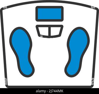 Icona scale pavimento. Contorno grassetto modificabile con disegno riempimento colore. Illustrazione vettoriale. Illustrazione Vettoriale