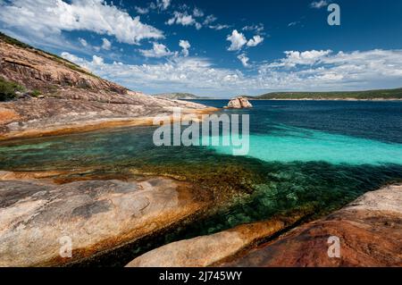 Bellezza pacifica di Little Hellfire Bay nel Cape le Grand National Park. Foto Stock