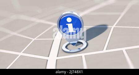 Pin blu sulla mappa stradale Foto Stock