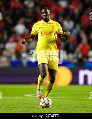 Ibrahima Konate di Liverpool durante la prima tappa della finale del quartiere UEFA Champions League all'Estadio da Luz di Lisbona. Data foto: Martedì 5 aprile 2022. Foto Stock