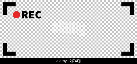 Un'icona del fotogramma di registrazione e registrazione isolata su uno sfondo trasparente. Riprese con videocamera. Vettore modificabile. Illustrazione Vettoriale