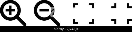Ingrandire e ridurre le icone. Set di icone a schermo intero e di riduzione. Vettore modificabile. Illustrazione Vettoriale