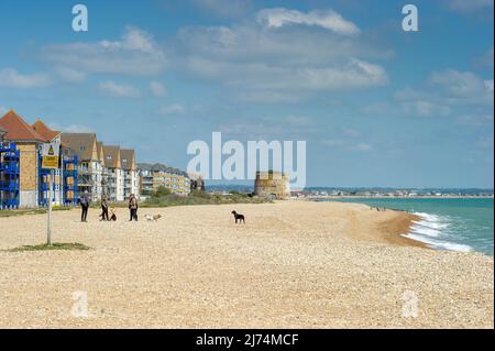 La costa a Sovereign Harbour, Eastbourne, East Sussex, Inghilterra Foto Stock