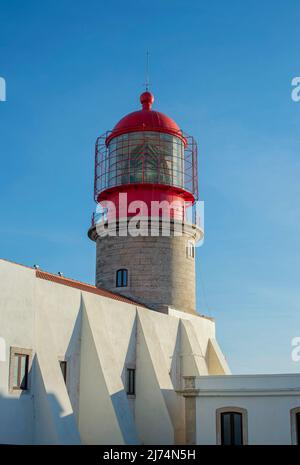 Faro Cabo de Sao Vincente, Portogallo, Algarve Foto Stock