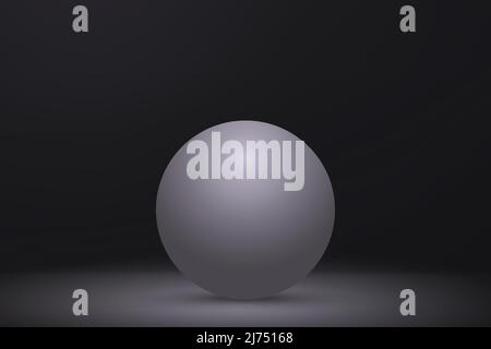 3d sfera realistica su sfondo nero. Presentazione del prodotto Illustrazione Vettoriale