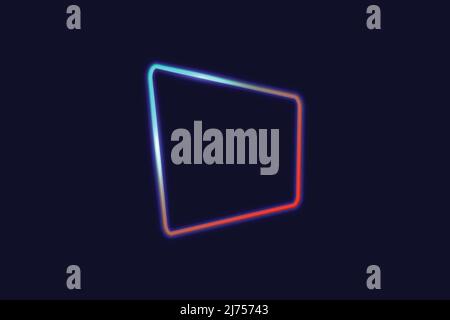 Cornice al neon con effetti luminosi. Banner brillante. Isolato su sfondo scuro. Illustrazione Vettoriale