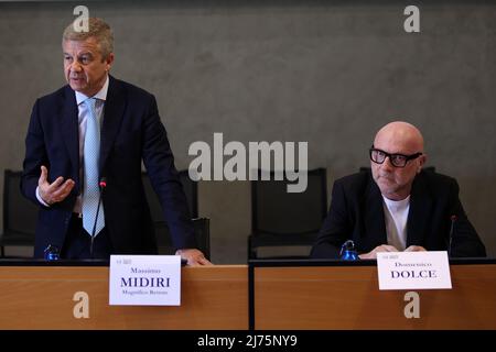 Nella foto il magnifico Rettore dell'Università di Palermo massimo Midiri e Domenico Dolce Foto Stock