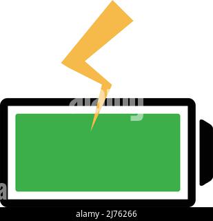 L'icona che carica la batteria. Icona di carica della batteria e dell'energia. Vettore modificabile. Illustrazione Vettoriale