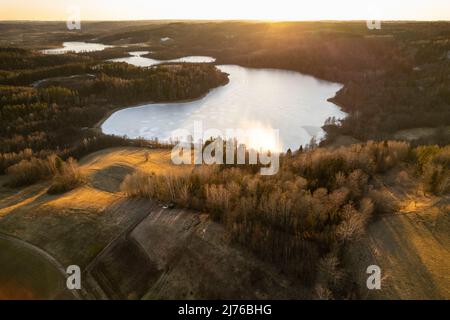 Europa, Polonia, Podlaskie, regione di Suwalskie, lago di Jaczno Foto Stock