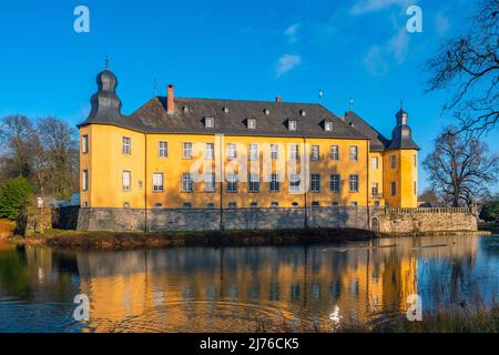 Dyck Castello vicino a Jüchen, Renania settentrionale-Vestfalia, Germania Foto Stock