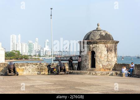 Baluarte de San Ignacio, Old Cartagena, Cartagena, Bolivar, Repubblica di Colombia Foto Stock