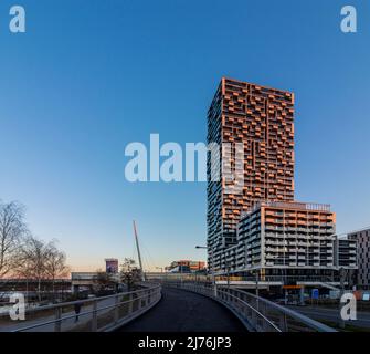 Vienna, Marina Tower nel 02. Distretto Leopoldstadt, Austria Foto Stock