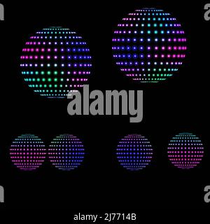 Palline al neon colorate punteggiate Illustrazione Vettoriale
