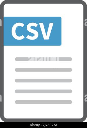 Icona file CSV. Importare ed esportare file. Vettore modificabile. Illustrazione Vettoriale
