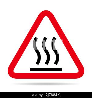 Icona superficie calda, simbolo di informazioni grafiche di sicurezza, contrassegno di attenzione avviso di rischio, design vettoriale di attenzione . Illustrazione Vettoriale