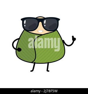 Tradizionale festival cinese Dragon Boat Festival Dragon Zongzi illustrazione disegnata a mano Illustrazione Vettoriale