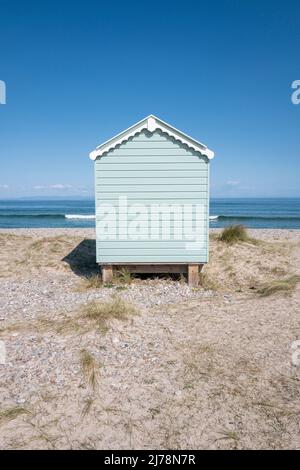 Beach colpisce sulla spiaggia di Findhorn, Moray Coast, Scozia Foto Stock