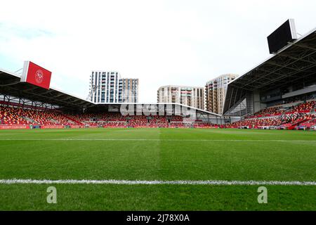 7th maggio 2022; Brentford Community Stadium, Londra, Inghilterra; Premier League football, Brentford versus Southampton; veduta generale del Brentford Community Stadium e del campo Foto Stock